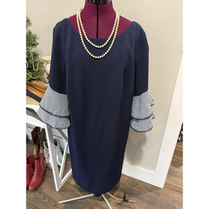 Jessica Howard Navy Bell Sleeves Dress Plus 16